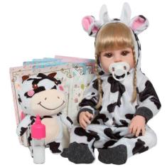 Boneca Tipo Reborn 100% Vinil Siliconado Recém Nascida Loira - Cegonha