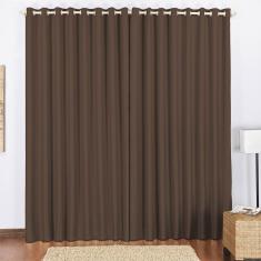 Cortina Blackout 2,00M X 1,70M Tabaco Tecido Blackout Corta Luz Sala Quarto Nova
