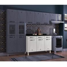 Balcão De Cozinha De Aço Triplo Telasul Star New Com Tampo Branco