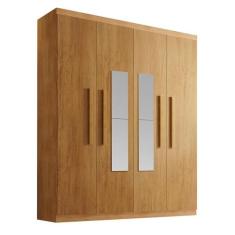 Guarda-Roupa Solteiro com Espelho Malibu 4 PT 2 GV Imbuia - Modern