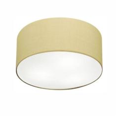 Plafon Cilíndrico Md-3048 Cúpula em Tecido 50x21cm Algodão Crú - Bivolt