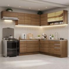 Armário De Cozinha Completa De Canto 469Cm Rustic Madesa