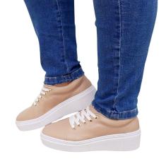 Tênis Casual Feminino Flatform Plataforma Sola Alta-Feminino