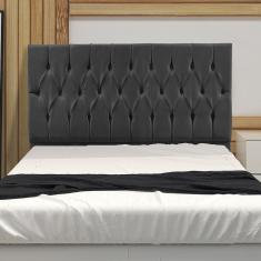 Cabeceira Solteiro 0,90m Madrid Suede Cinza Dal Poz