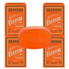 Kit 4 Sabonete Granado Extrato de Amêndoa Doce Glicerina Vegetal Natur