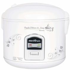 Panela Elétrica de Arroz Britânia PA10 Prime Antiaderente 700W Branco 110V com Colher e Copo