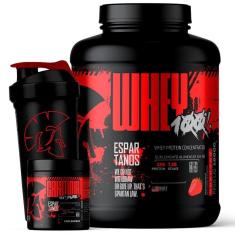 Kit Whey Protein Concentrado 100% 1800g + Creatina 100g + Coqueteleira - Espartanos-Unissex