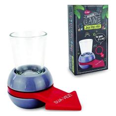 Jogo De Shot Seta Vira Vira Com Copo De Vidro Base Giratoria