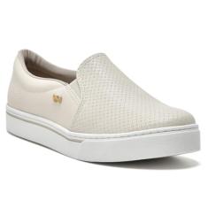 Tênis Casual Feminino Slip On Marfim Via Marte 016-009-01