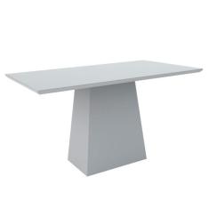 Mesa De Jantar Para 6 Lugares Tampo De Madeira Com Vidro Jasmin 1,60m 