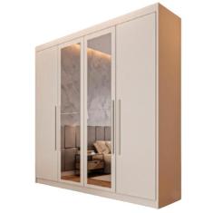 Guarda Roupa 4 Portas Aurora com Espelho - Móveis Europa - Moveis Euro