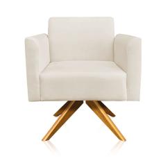 01 Namoradeira E 01 Poltrona Marisa Suede Bege