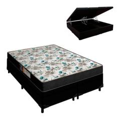 Cama Box com Baú Queen e Colchão Veneza D33 24cm Preto - Portobel