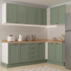 Cozinha Modulada 6 Peças 3 Armários Aéreos e Nichos, 3 Balcões CabeCas