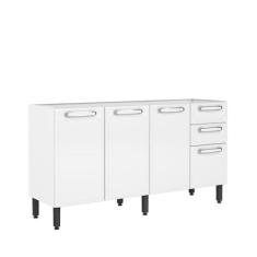 Balcão de Cozinha Bertolini Evidence em Aço com 3 Portas e 3 Gavetas Branco