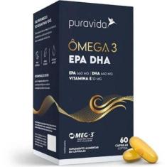 Omega 3 - EPA + DHA + Vitamina E - 60 Capsulas - Pura Vida-Unissex