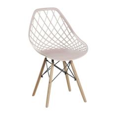 Cadeira Cloe Base Madeira - Nude