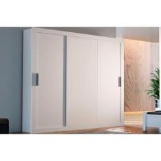 Guarda Roupa 3 Portas de Correr e 4 Gavetas Veneza Branco - Rufato