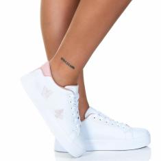 Tênis Feminino Casual Branco Borboleta Estilo Shoes-Feminino