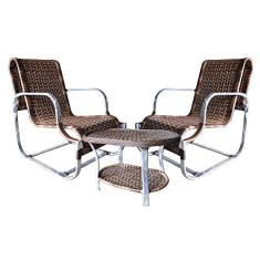 Conjunto de Poltronas Fibra Sintética Santiago - 2 Poltronas + 1 Mesa Centro