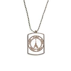 DIYthinker Colar para animais de estimação com pingente de corrente de aço inoxidável da Torre Eiffel da Paris França