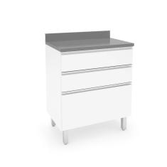 Armário para Cozinha 2 Gavetas 1 Gavetão Top Class Batrol Móveis Branco