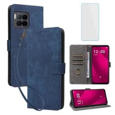 IUQXU Capa carteira para celular T-Mobile Revvl 7 Pro 5G com protetor de tela [bloqueio RFID] Suporte de cartão de couro com suporte para celular feminino e masculino para TMobile Revvl7 Pro 5G 7Pro T