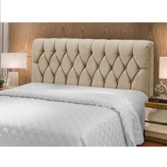 Cabeceira Estofada Queen 160cm Veloplus Istambul Dobuê, Bege