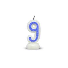 Vela de Aniversário Super Vela Azul - Número 9 - Curifest
