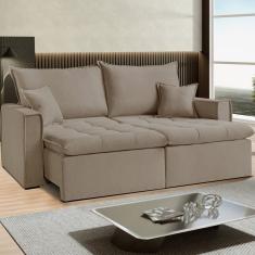 Sofá Cama Dallas 270 Cm sem Caixa – Veludo Bege Castor