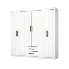 Guarda Roupa Casal Aries 6 Portas e 2 Gavetas Branco - Carioca Móveis