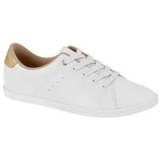Tênis Feminino Casual Branco Dourado Beira Rio 4205.146-Feminino