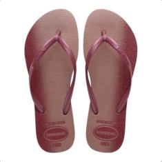 Chinelo Havaianas Feminino, Slim Gloss 39/0 Amaranto, Havaianas