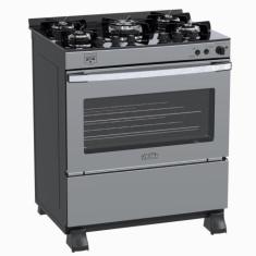 Fogao a Gas 5 Bocas Venax Gaudi Vetro Vitreo Inox, 220V