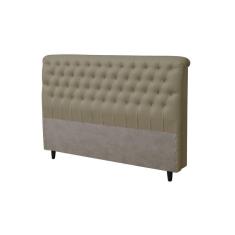 Cabeceira Casal Estofada Imperatriz Helanca Bege Simbal