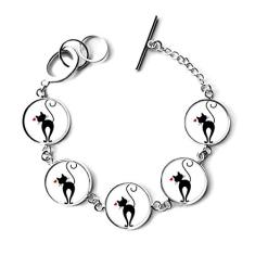 DIYthinker Pulseira de animal Sihouette em forma de coração com pingente de joia