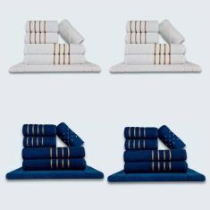 Jogo De Toalhas 24 Pçs Coleção Dubai 100% Algodão Br+az