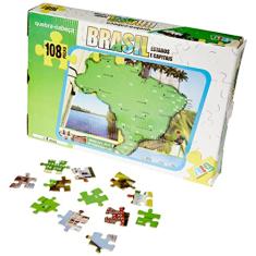 Nig Brinquedos Quebra-Cabeça Brasil Estados e Capitais 108 Peças