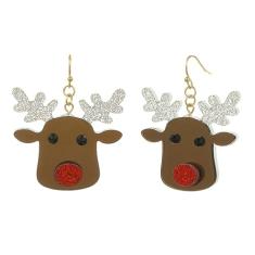 Madison Tyler Brincos femininos de Natal para animais de estimação | Gato fofo | Cães | Pinguins | Ursos | Alpacas | Rena | Porcos | Enfeites de Natal | Brincos de Natal para meninas, Zinco, Strass