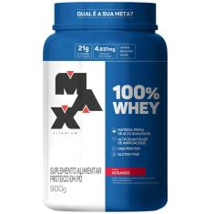 100% Whey Protein Concentrate 900G Morango Max Titanium