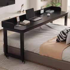 Mesa sobreposta com rodas, estação de trabalho de mesa para computador móvel, ao lado da mesa, mesa rolante para escrita em laptop, mesa para carrinho de mesa para laptop para sala de estar,