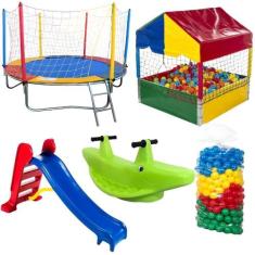 Cama Elástica Pula Pula 2,30m Nacional Piscina de Bolinhas Quadrada 1,