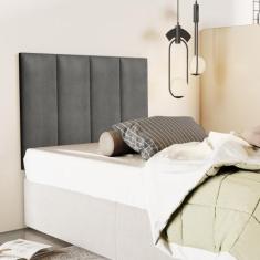Cabeceira Isis Clássica Painel Dobrável Estofada Cama Box Solteiro 0,9