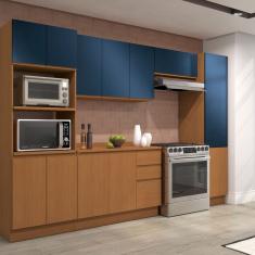 Cozinha Completa 5 Peças com Tampo para Cozinha Canela/Azul