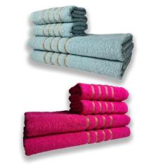 2 Jogos De 4 Toalhas 4 Banho 4 Rosto Montreal 100% Algodo Vd+rs - Toal