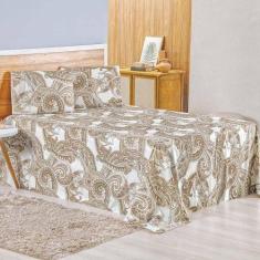 Jogo De Lençol Lidian Queen 3 Peças Hiperpercal Estampado 180 Fios - M