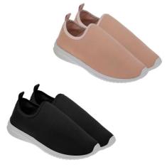 Tenis Calce Facil Liso Leve Macio KIT 2 Pares Mesma Numeração - Beto C