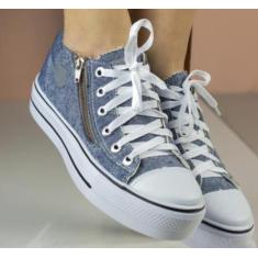 Tenis Plataforma Via Star Shoes ref. 1000 Jeans Claro, Jeans claro, 38