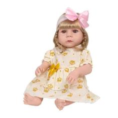 Bebê Reborn Menina Loira Realista Enxoval Completo 20 Itens - Cegonha 