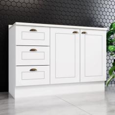 Balcão para Cozinha 3 Gavetas 2 Portas com Tampo Emily - Espresso Móve